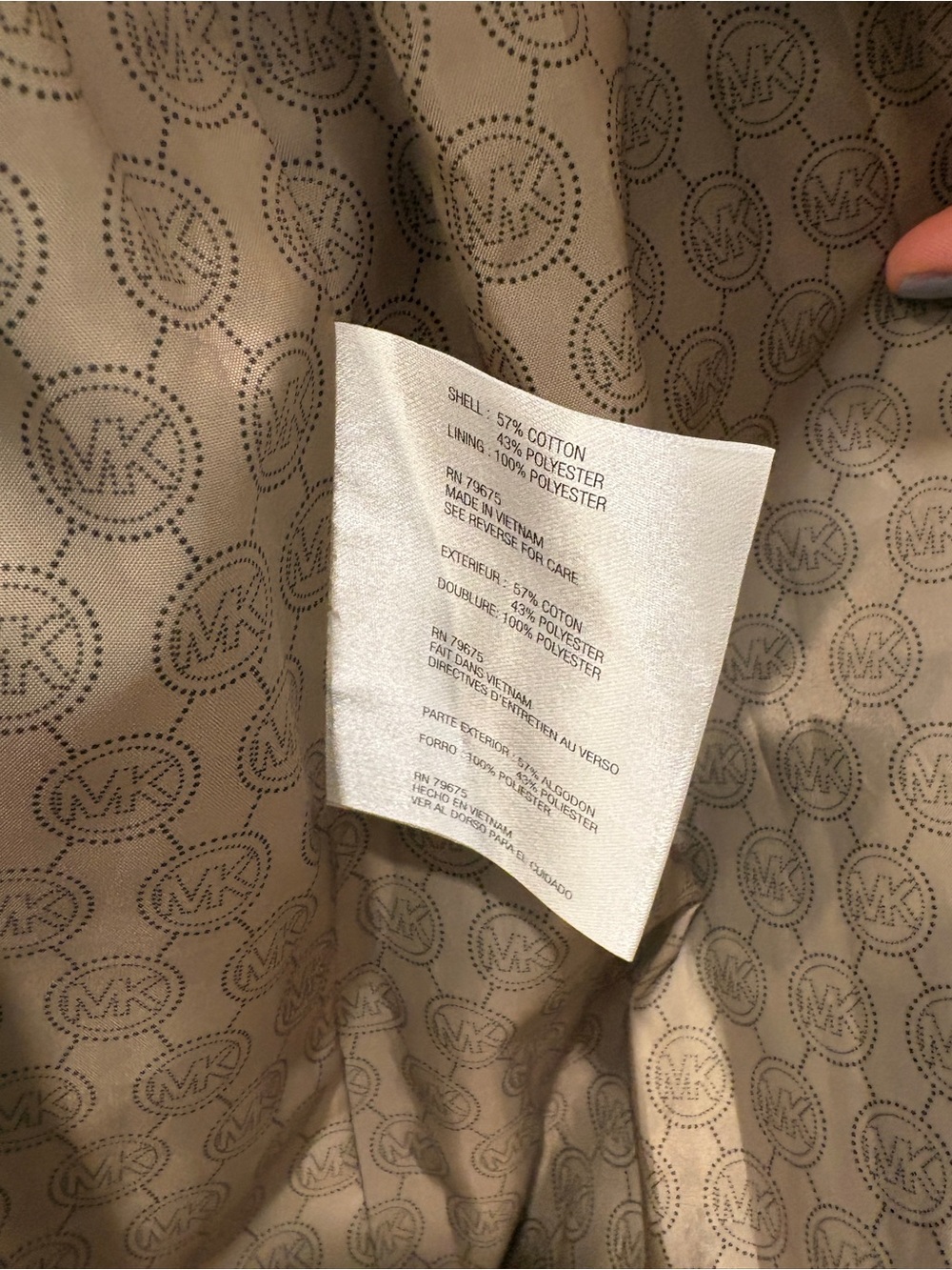 Michael Kors Blue Double-Breasted Women's Trench Coat with Belt - Picture 15 of 15